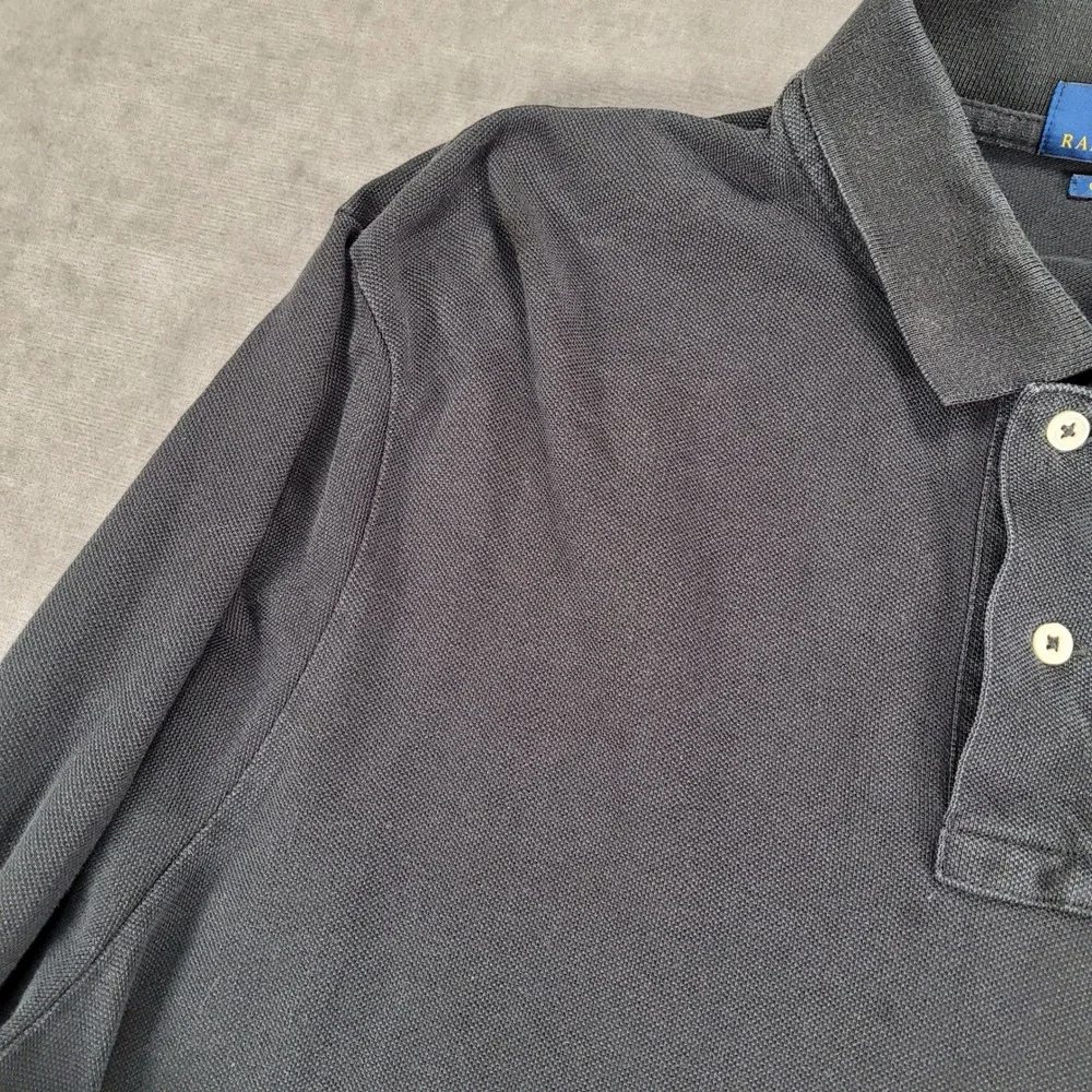 Polo Ralph Lauren Classic Fit Long Sleeve Black Polo Shirt‎ Mens XL
